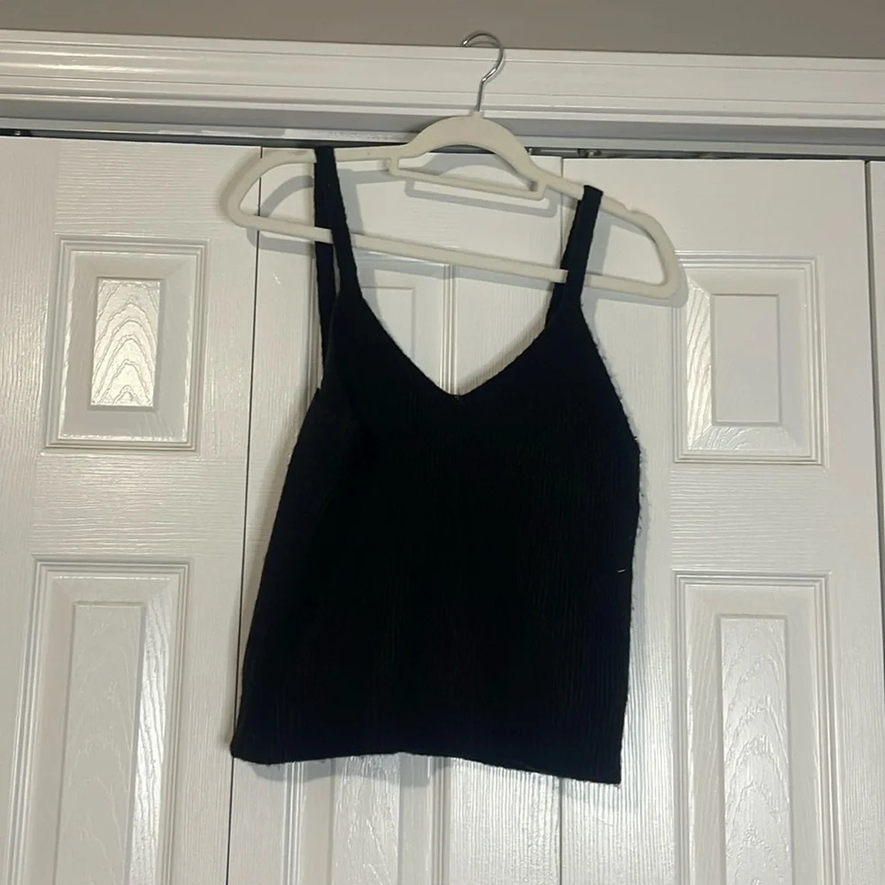 Biltmore knitted crop black tank top